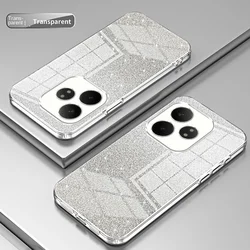 Elegant Soft TPU Glitter Slim Protective Back Cover Case for Realme GT Neo 6 (Transparent)