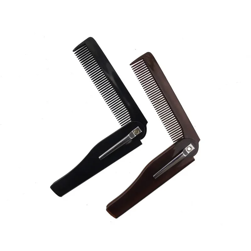 접이식 빗 접는 포켓 클립 머리 콧수염 수염 빗 패션 남성 여성 수제 마사지 헤어 브러시