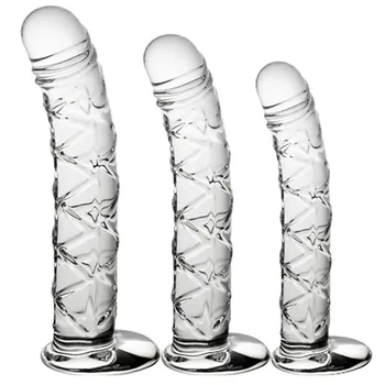 Crystal Glass Dildo Butt Plug Realistic Penis Glass Anal Dildos For Women G-Spot Stimulate Sex Toys Female Masturbators Dilldo 1