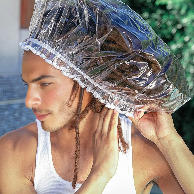Deluxe Oversized Waterproof Shower Cap - Reusable Transparent Bathing Accessory