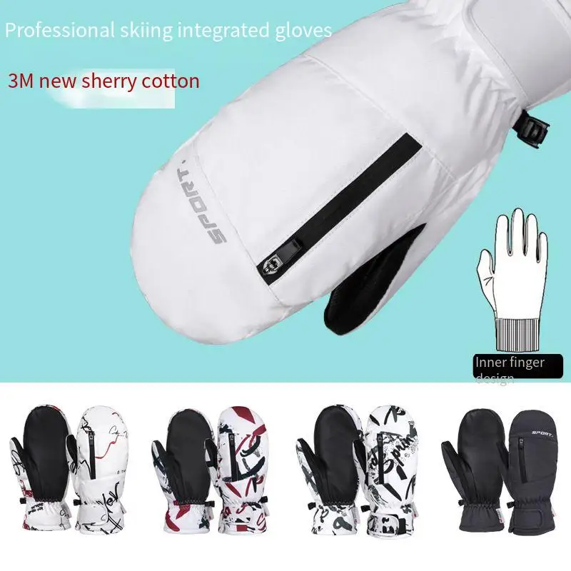 Winter Ski Gloves Waterproof Windproof Touch Screen Men's And Women's Fleece Outdoor Climbing And Cycling Warm Gloves 4