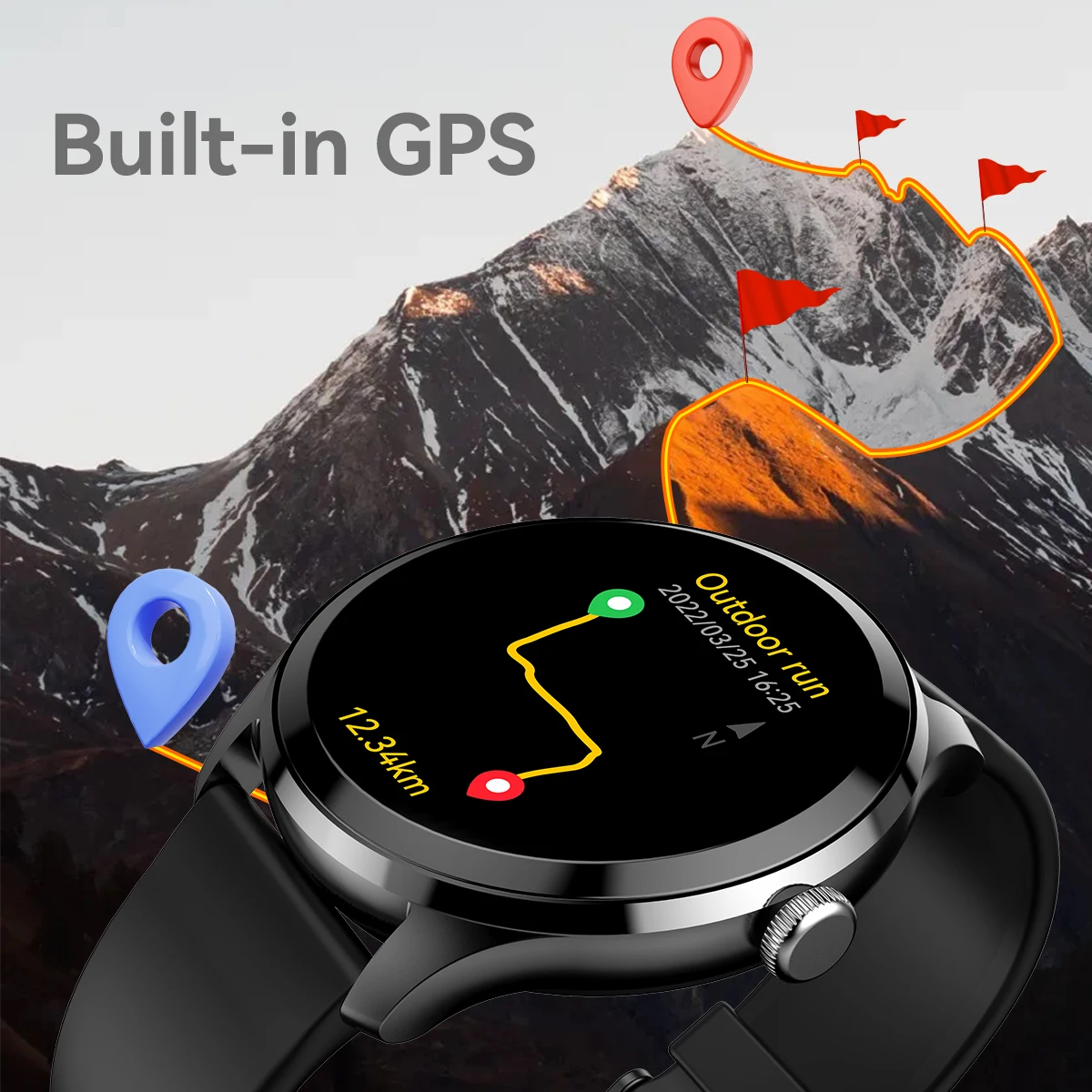 Apexfit Voice Call Smart Watch For Men 5ATM Waterproof Built-In Gps Watch With Hr/Spo2 Monitor For iphone Android 2