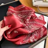 100% Real Silk Scarf Women Square Neck Tie Wrist Shawls Wraps for Ladies Foulard Scarves Pashmina Female Hijab Bandana bufanda 3