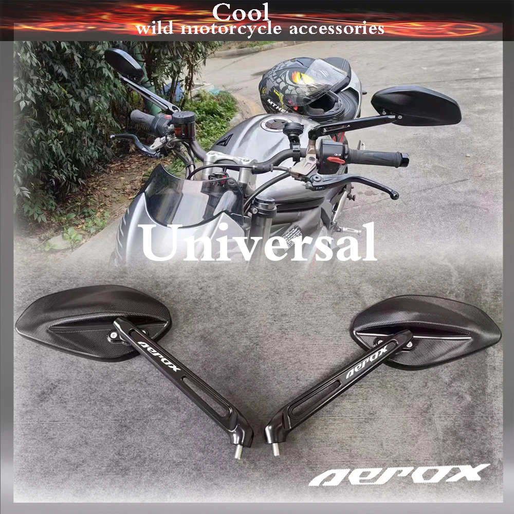 

With Logo Motorcycle Rearview Side Mirror For YAMAHA AEROX NVX 155 aluminum alloy Moto Accessories Reversing mirror