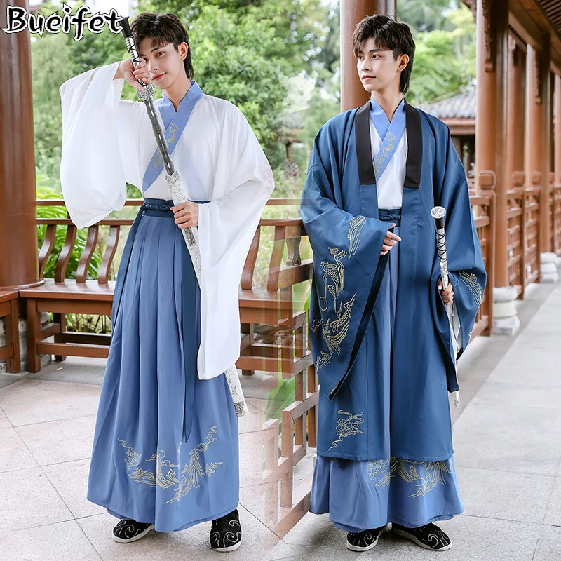

Embroidery Hanfu Men Tang Dynasty Swordsman Robe Ancient Tang Suit Traditional Costume Hanfu Dress Han Dynasty Oriental Clothing
