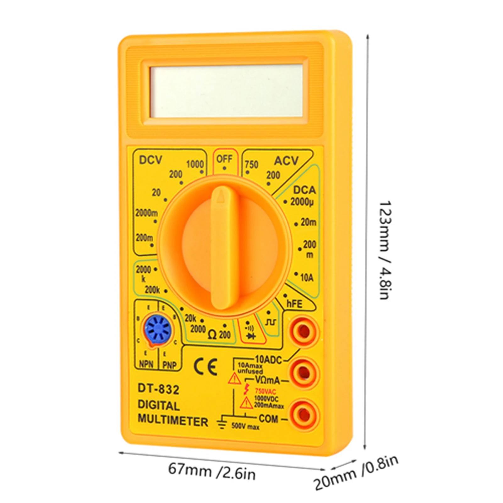 Digital Multimeter DT-832 Handheld Pocket Digital Multimeter AC/DC Voltage Current Resistance Tester with Buzzer