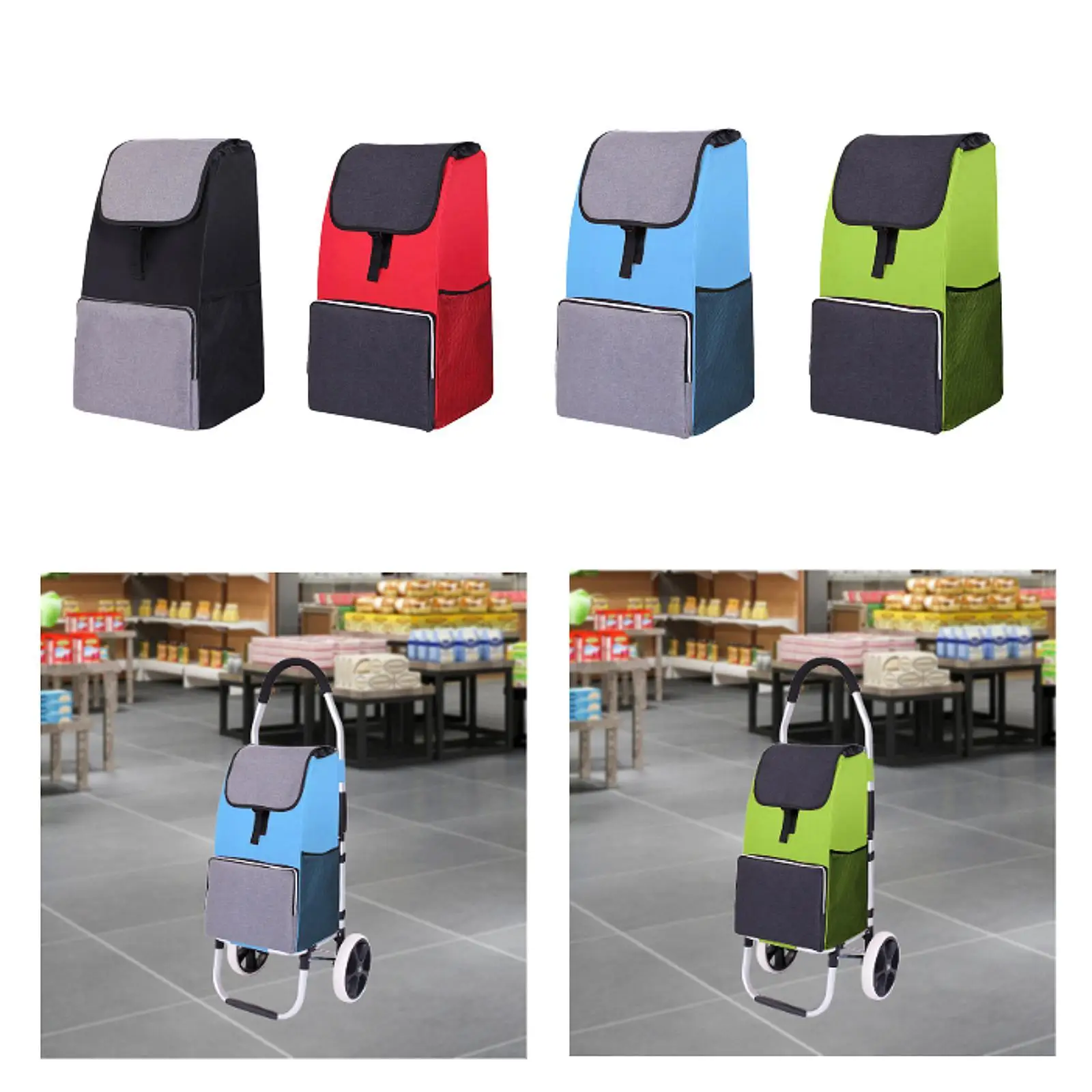 Shopping Cart Bag Trolley Replacement Bag,Waterproof,Fold Up Hand Truck Accessories Reusable Oxford Cloth Storage Bag