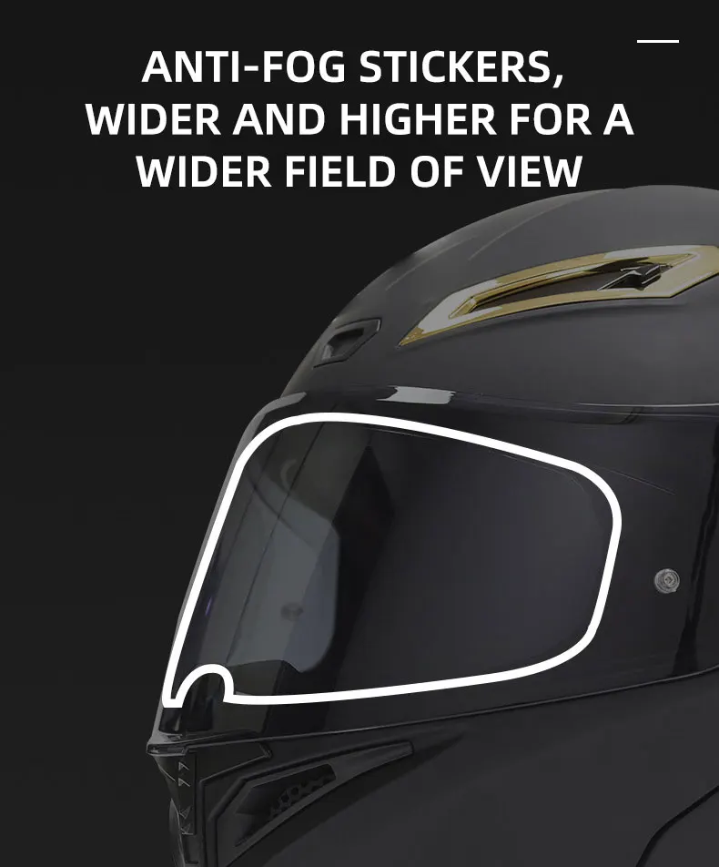 Universal Motorrad Helm Klar Anti-Fog-Film Regendicht Langlebig Nano Beschichtung Patch Film für Helm Objektiv Moto Helm Zubehör – Detail 4