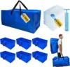 12 Pack Heavy Duty Extra Large Moving Bags with Backpack Straps & Large Vacuum Storage Bags Moving Supply Combo, Moving Totes wi 1