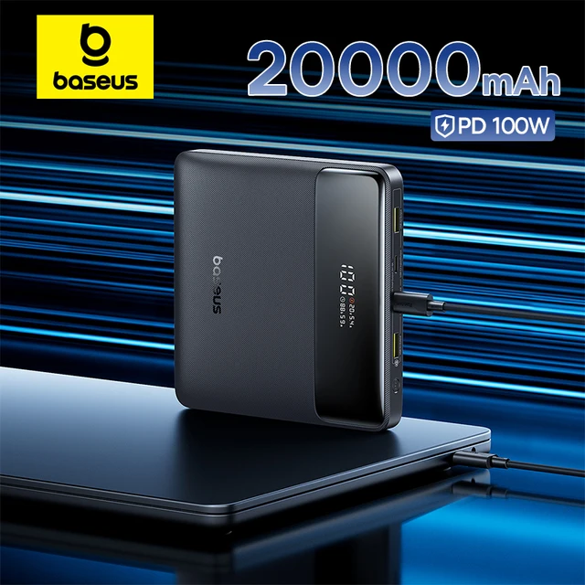 Baseus 100W Power Bank, 20000mAh, PD Fast Charging for Laptops & Phones 1