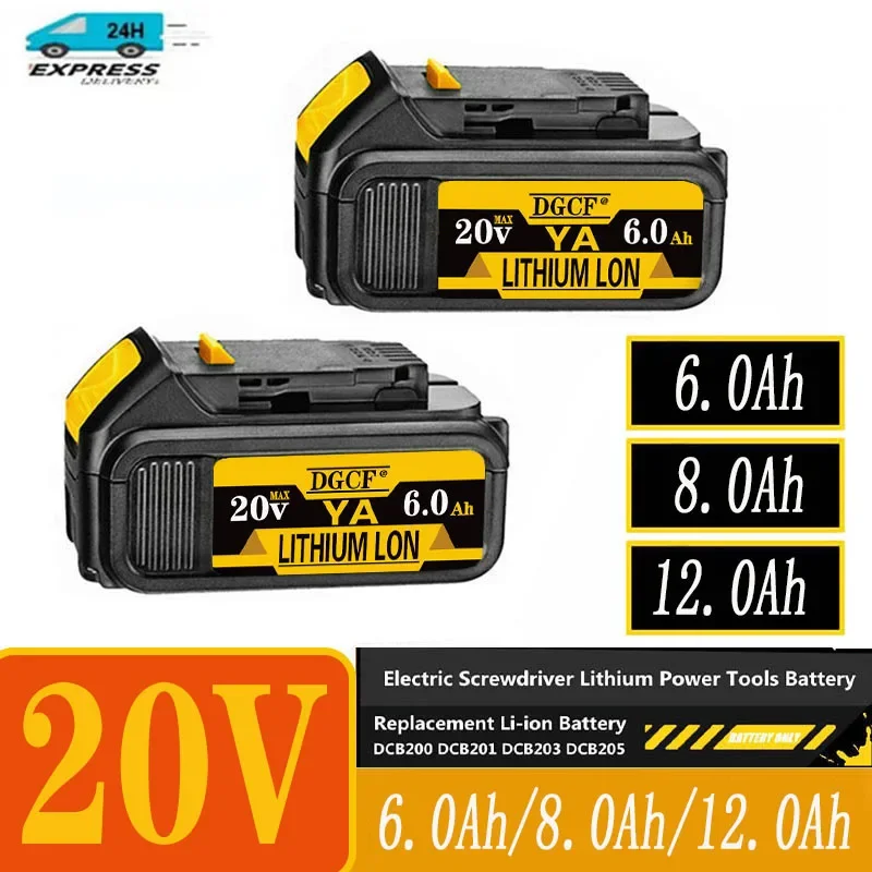 

New 100% Original Battery for DeWalt 20V 6/12Ah Rechargeable Power Tools Battery Replaceable Lithium Cell DCB205 DCB204-2 DCB206