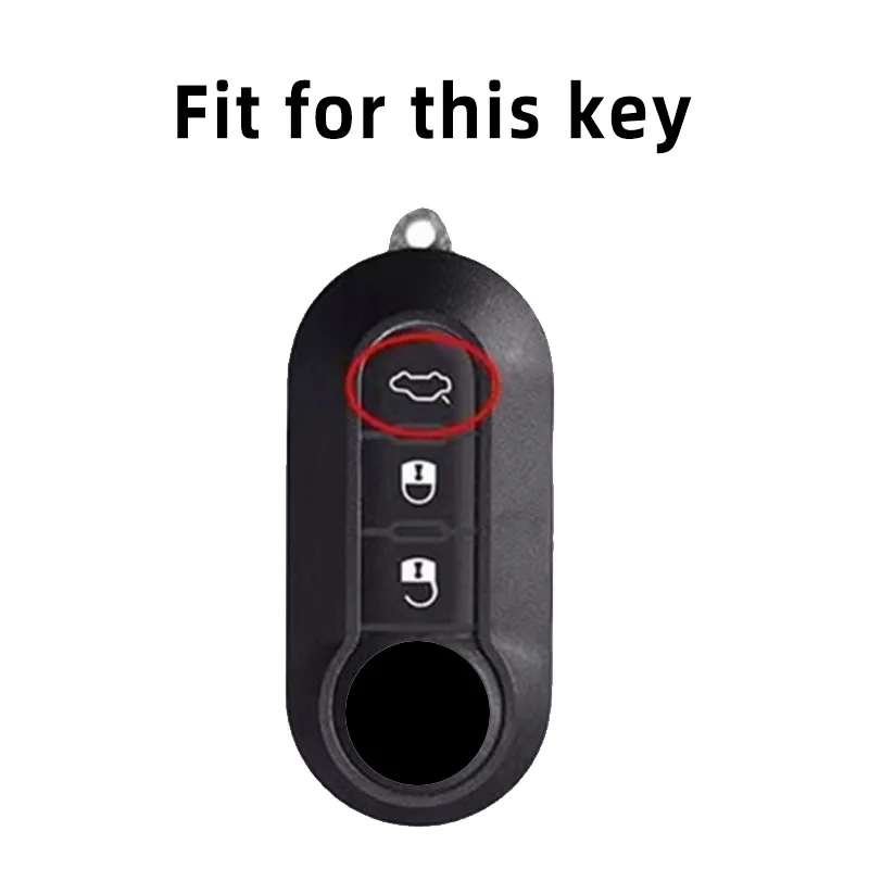 Cover In Silicone Per Chiave Auto Otai Compatibile Fiat 500, Panda, Ducato, 500L E Altri (3 Pulsanti, Linea Blu)