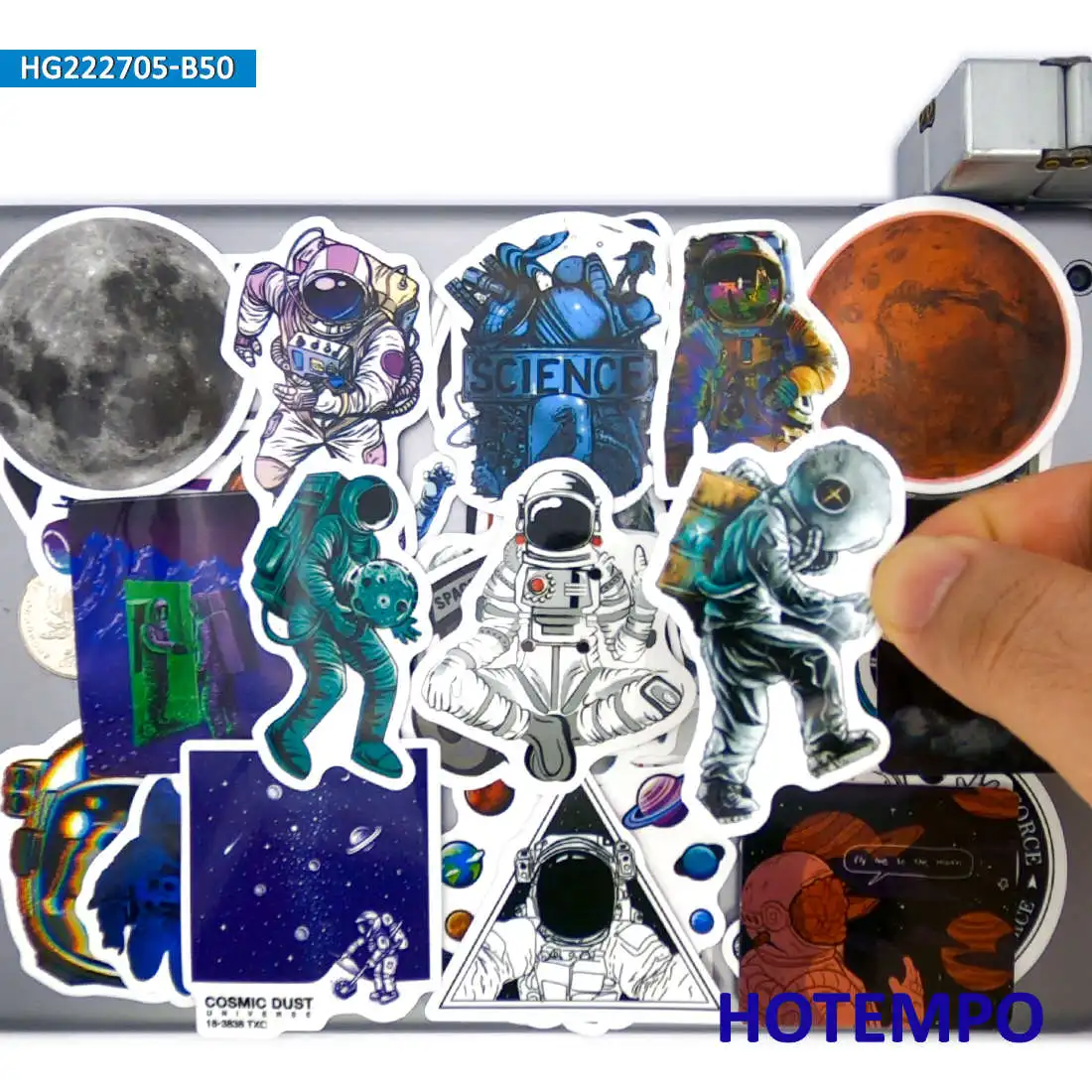 50 Stücke, Universum Galaxie, Planet Stern, Weltraum erforschen, Wasserfeste Aufkleber, für Telefon, Scrapbook, Tagebuch, Gepäck, Skateboard, Fahrrad, Auto, Motorrad, Helm, Laptop-Aufkleber, Spielzeug – Detail 11