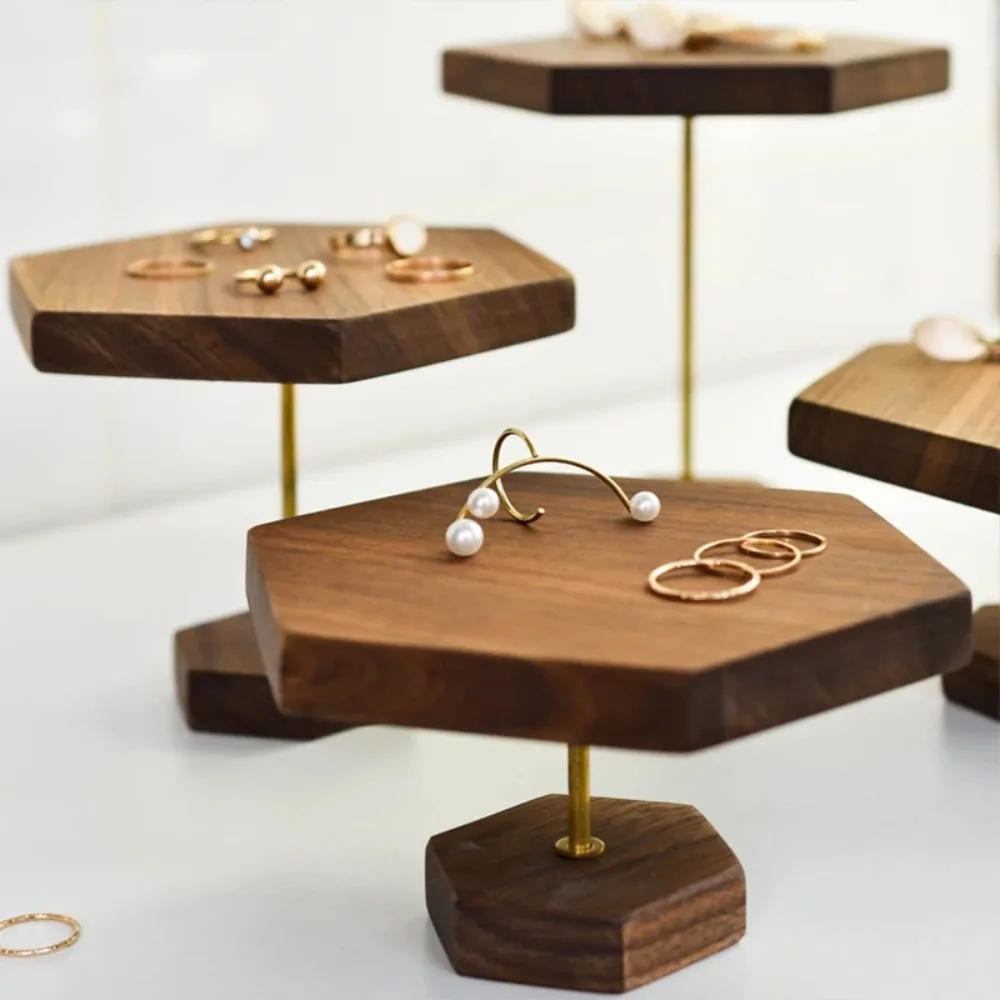 Black Walnut Jewelry Display Holder Necklace Ring Tray Showcase Props Earrings Bracelet Storage Accessories For Jeweler Sellers