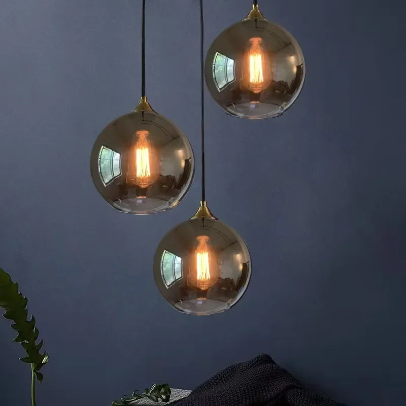 

Nordic Modern Led Pendant Lamp Restaurant Bar Glass Pendant Lights for Living Room Home Decor Bedroom Bedside Lighting Fixtures