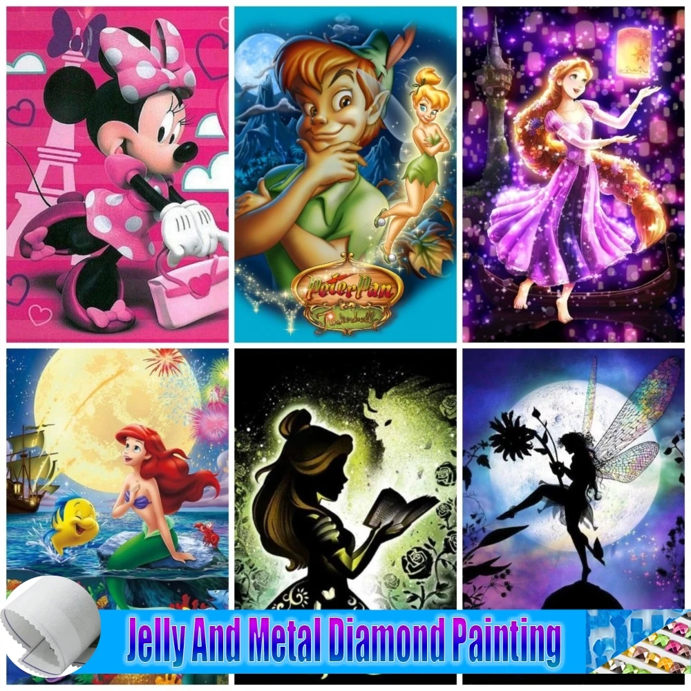 

Disney 5D Jelly And Metal Diamond Painting Embroidery Tinker Bell And Peter Pan Princess Cross Stitch Kits Mosaic Home Decor