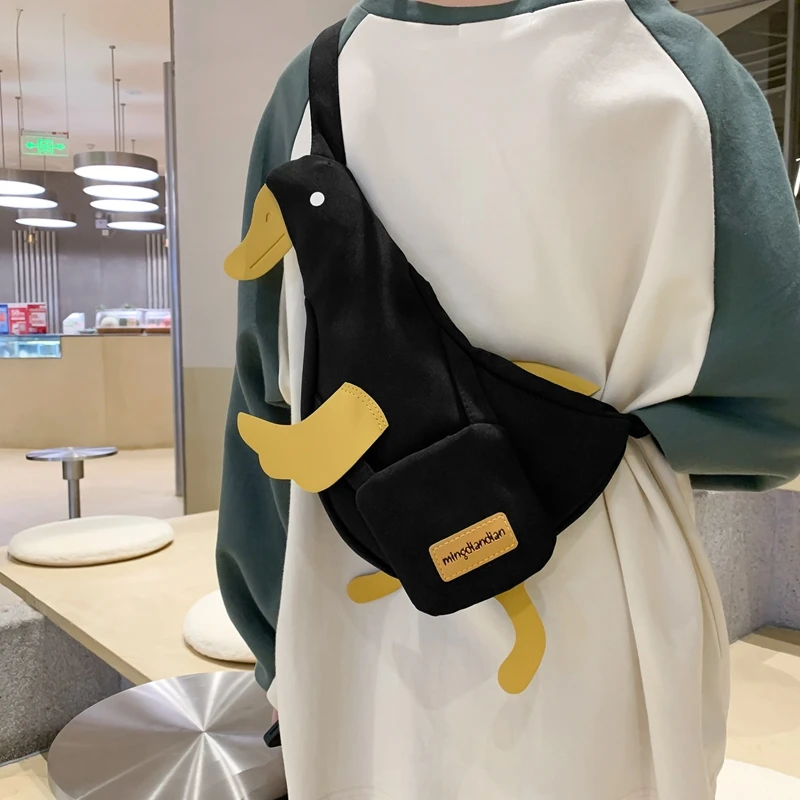 Cartoon Cute Chest Bags for Women 2023 Trend Summer Funny Canvas Bag Ladies High Quality Fashion Animal Print Casual Tote Bag