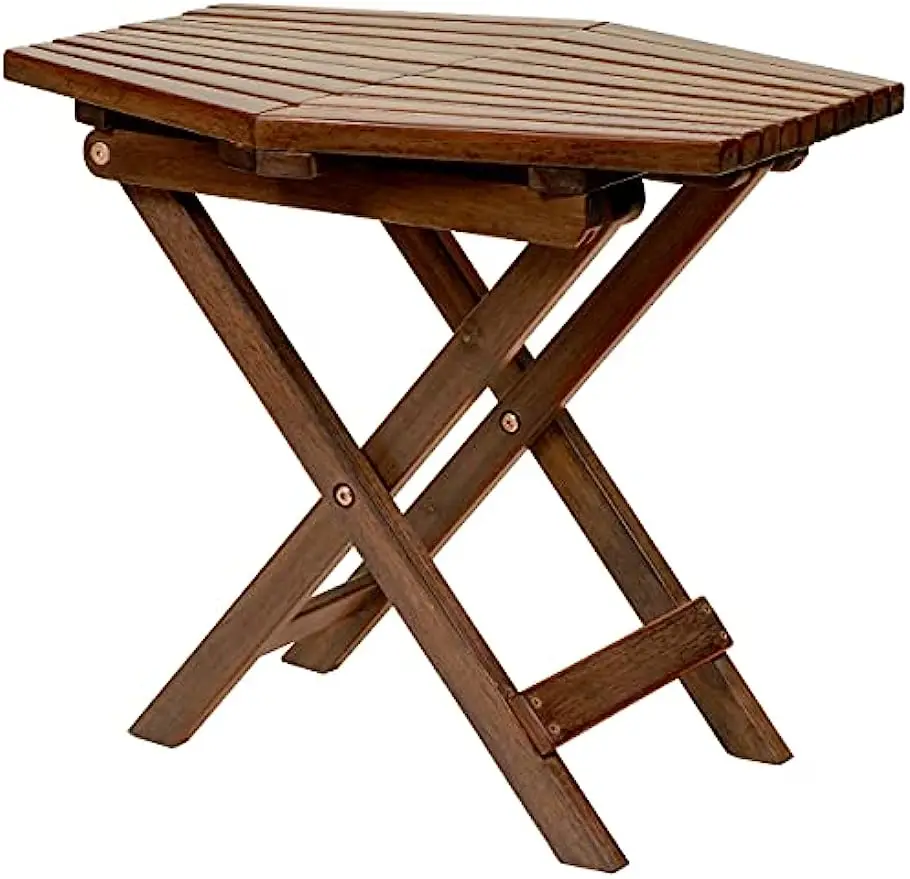 Folding Table - Outdoor Patio Furniture Accessory for Home Entertaining in the Patio, Backyard, and Deck, Cinnamon, Small