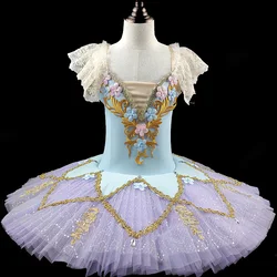 2022 New  Professional Ballet Tutus For Girls Child Swan Lake Ballet Dress Dance Clothes Pancake Ballerina Figure Skating Dress