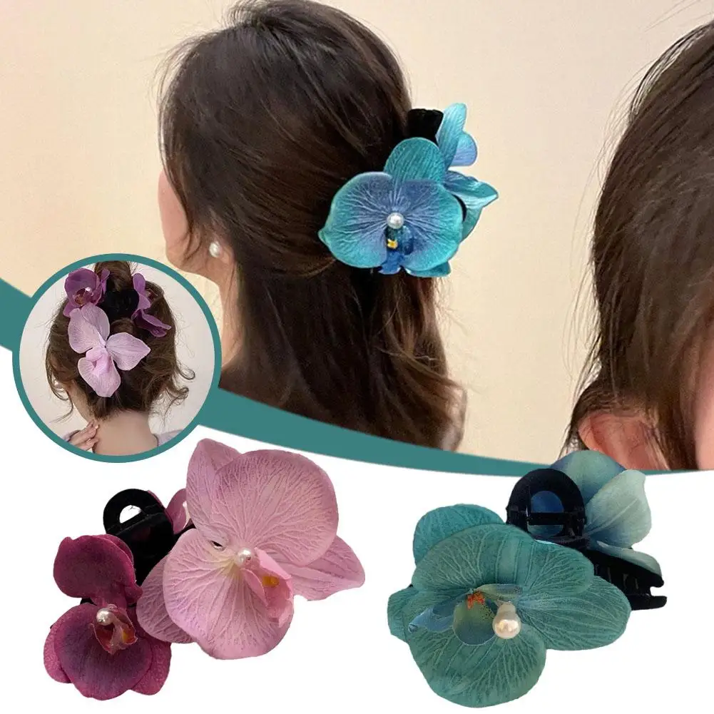 Phalaenopsis Simulated Flower Hair Clips Gentle Sweet Barrettes Wedding Accessories Hair Women Styling Party Tools J6H8 garden soil drill yard hole planter auger loose plant spiral garden twist bit drill shaft flower auger bedding bulb digger tools
