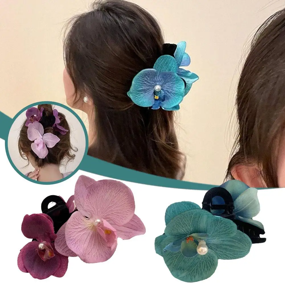 

Phalaenopsis Simulated Flower Hair Clips Gentle Sweet Barrettes Wedding Accessories Hair Women Styling Party Tools J6H8