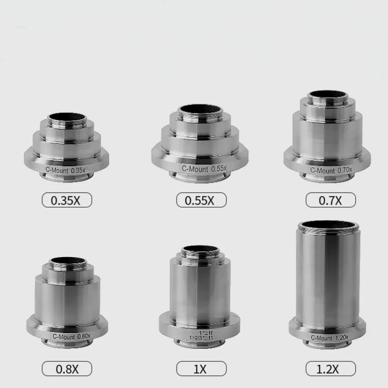 

0.35x 0.55x 1x C-mount Camera Adapter Stainless Steel Relay Lens for Leica Trinocular Microscope Connecting Digital Eyepiece 1pc