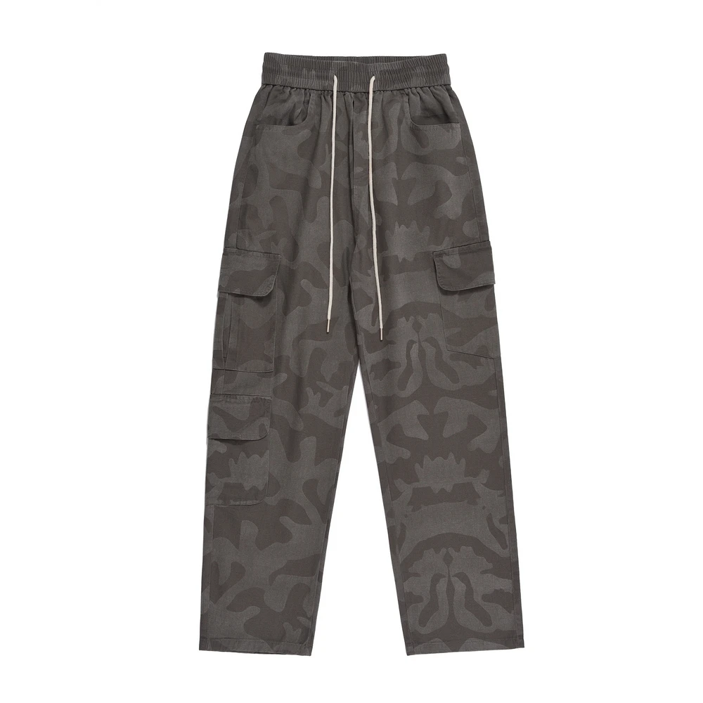 

Hip Hop Men Casual Big Pocket Pants Vintage Camouflage Cargo Pants Men Women Best Quality Casual Drawstring Sweatpants Trousers