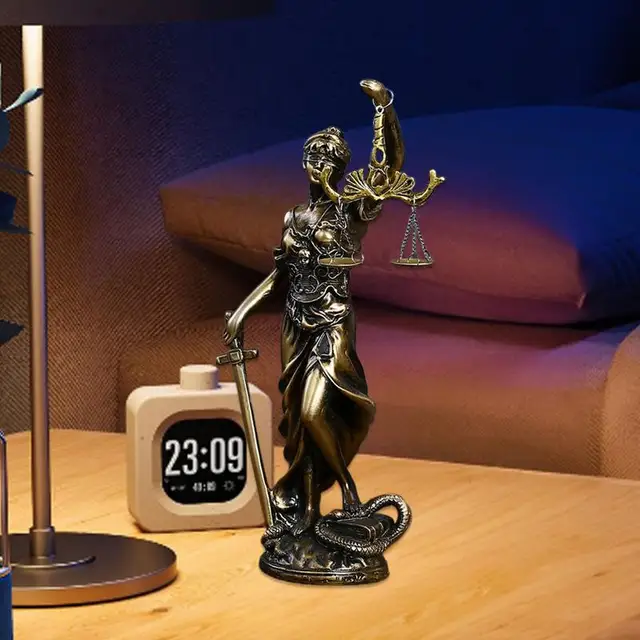 Sculpture en Cuivre de la Déesse de la Justice, Ornements en Résine de Bureau, Statue de la Déesse de la Justice pour Enseignant 3