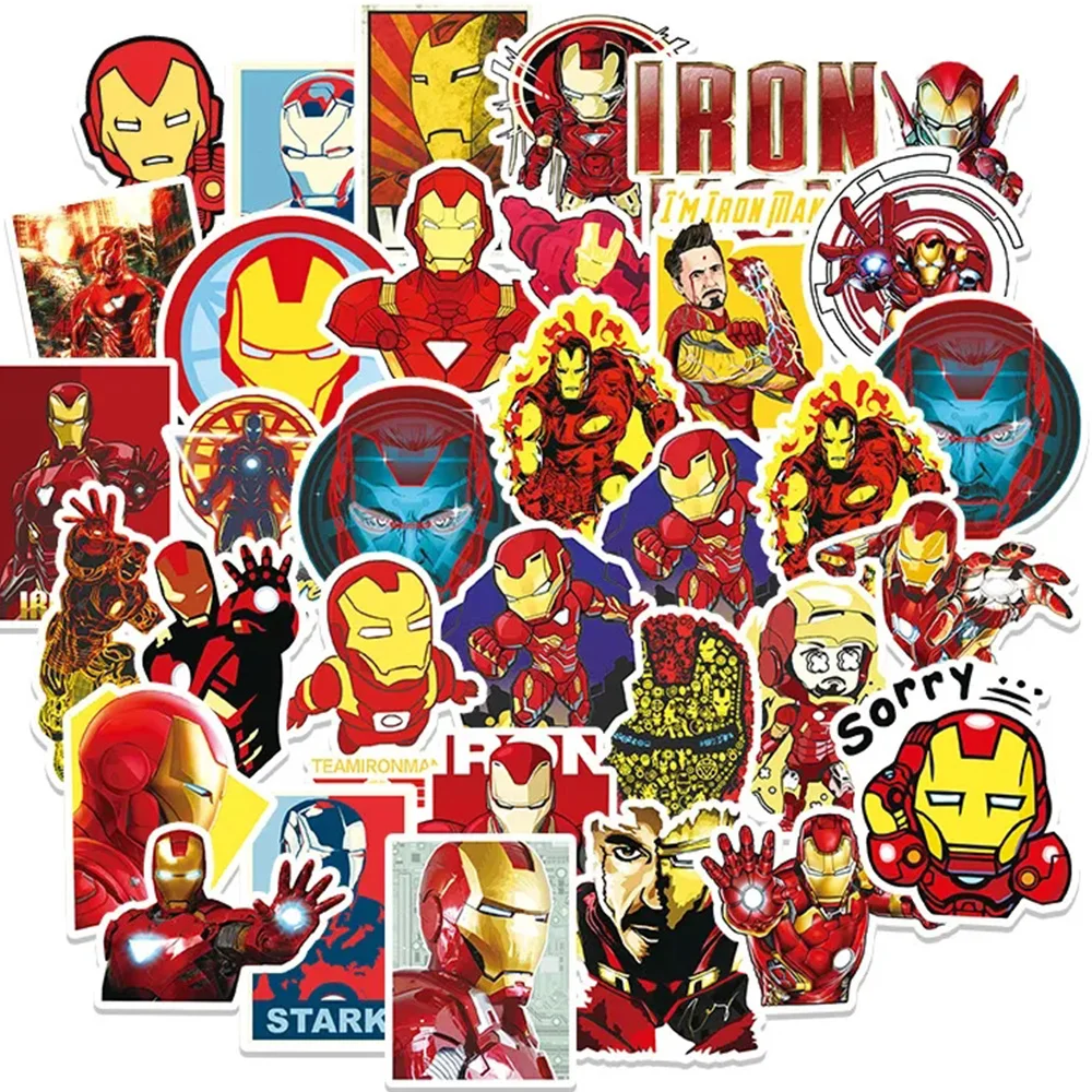 

10/30/52pcs Disney Iron Man Cartoon Stickers Cool Super Hero Graffiti Decals DIY Phone Skateboard Notebook Sticker for Kids Toy