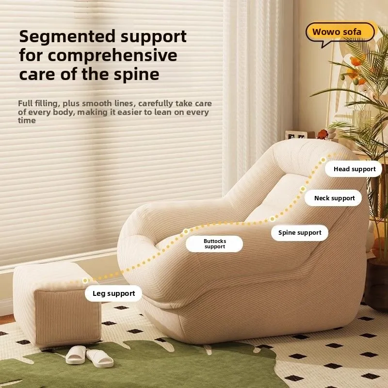 Lazy Tatami Sofa Trendy Single Seater For Bedroom Living Room Balcony French Compact Apartment Cozy Nook Casual Lounge Chair