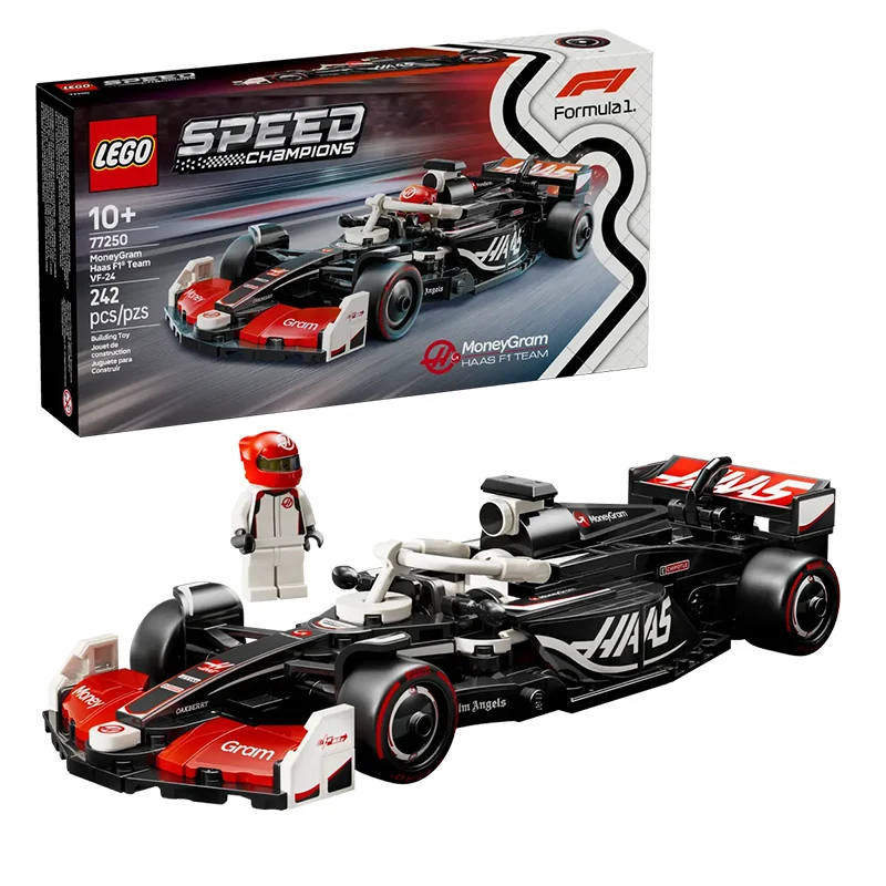 LEGO Mattoncini da costruzione Supercar 77250, MoneyGram Haas F1 ®    Giocattolo di costruzioni per bambini VF-24 Racing Team, regalo di San Valentino