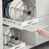 Pull Out Pot Lid Holder Kitchen Pots and Pans Organizer Under Cabinet Slide Out Pot Pan Organizer Rack Sliding Dish Drying Shelf 5