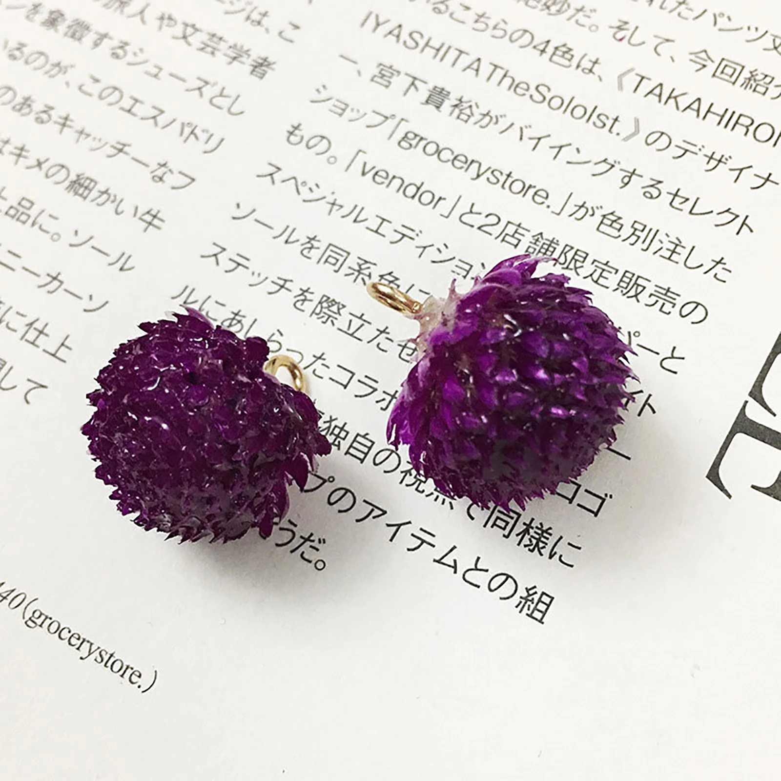 Handmade Resin Jewelry Real Flower Pendants Pink Purple Dried Flower Charms DIY Earrings Necklace Women Jewelry Making Findings - 4