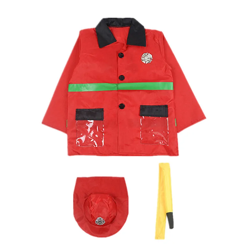 Firefighter Costumes Children Firefighting Hero Tools Costume Halloween Cosplay Career Suit Children Holiday Water Gun Gifts