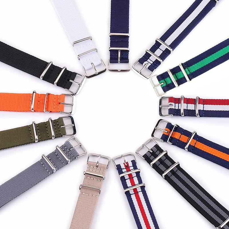 Universal Canvas Nylon NATO Watch Strap - 18mm, 20mm, 22mm