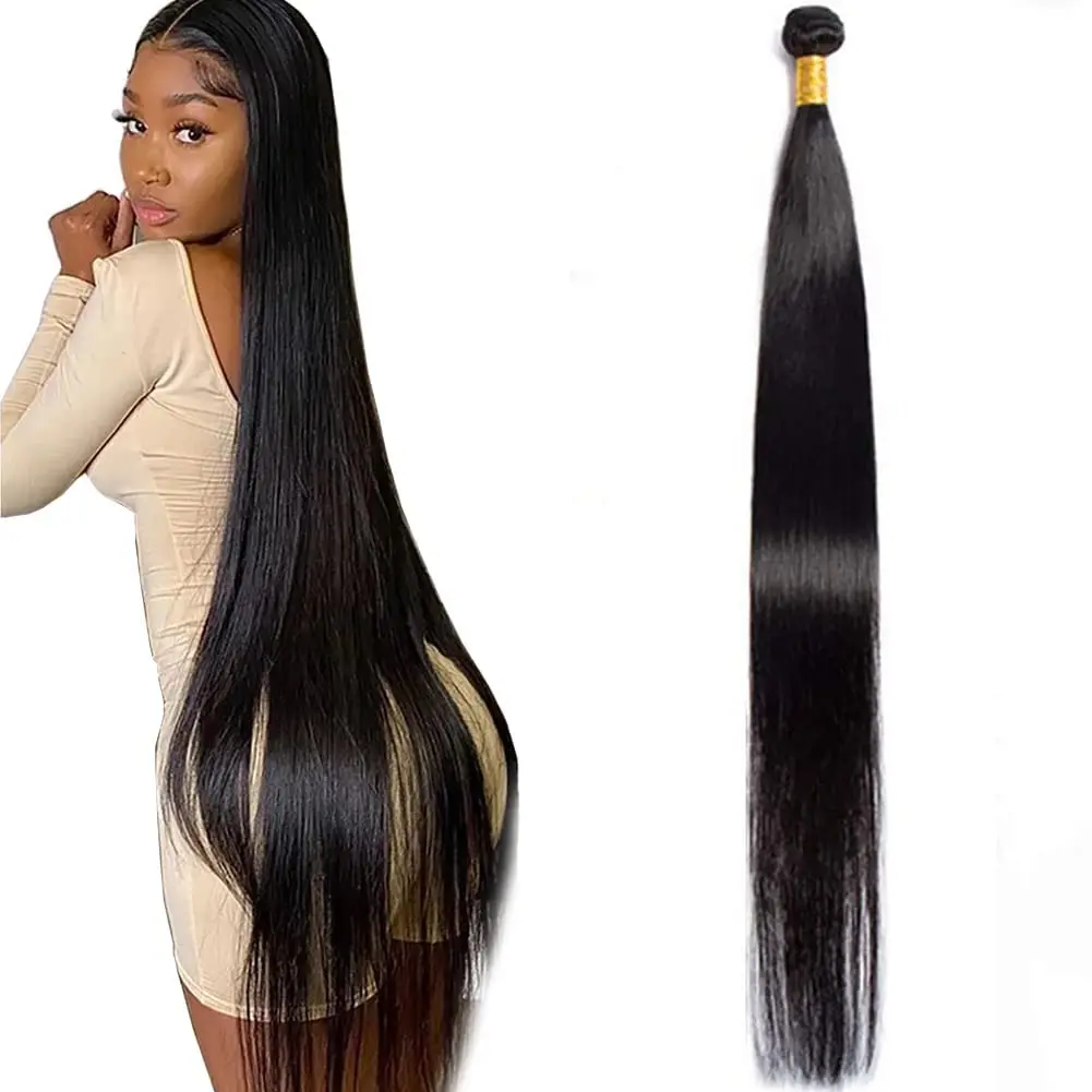 50g Straight Human Hair Bundles 10--30 Inch Brazilian Hair Weave Bundles Human Unprocessed Remy Double Machine Made