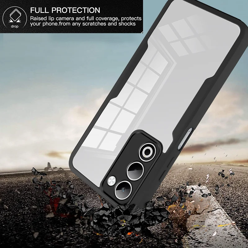 Dual-Layer Transparent Phone Case with Anti-Fall Screen Protector