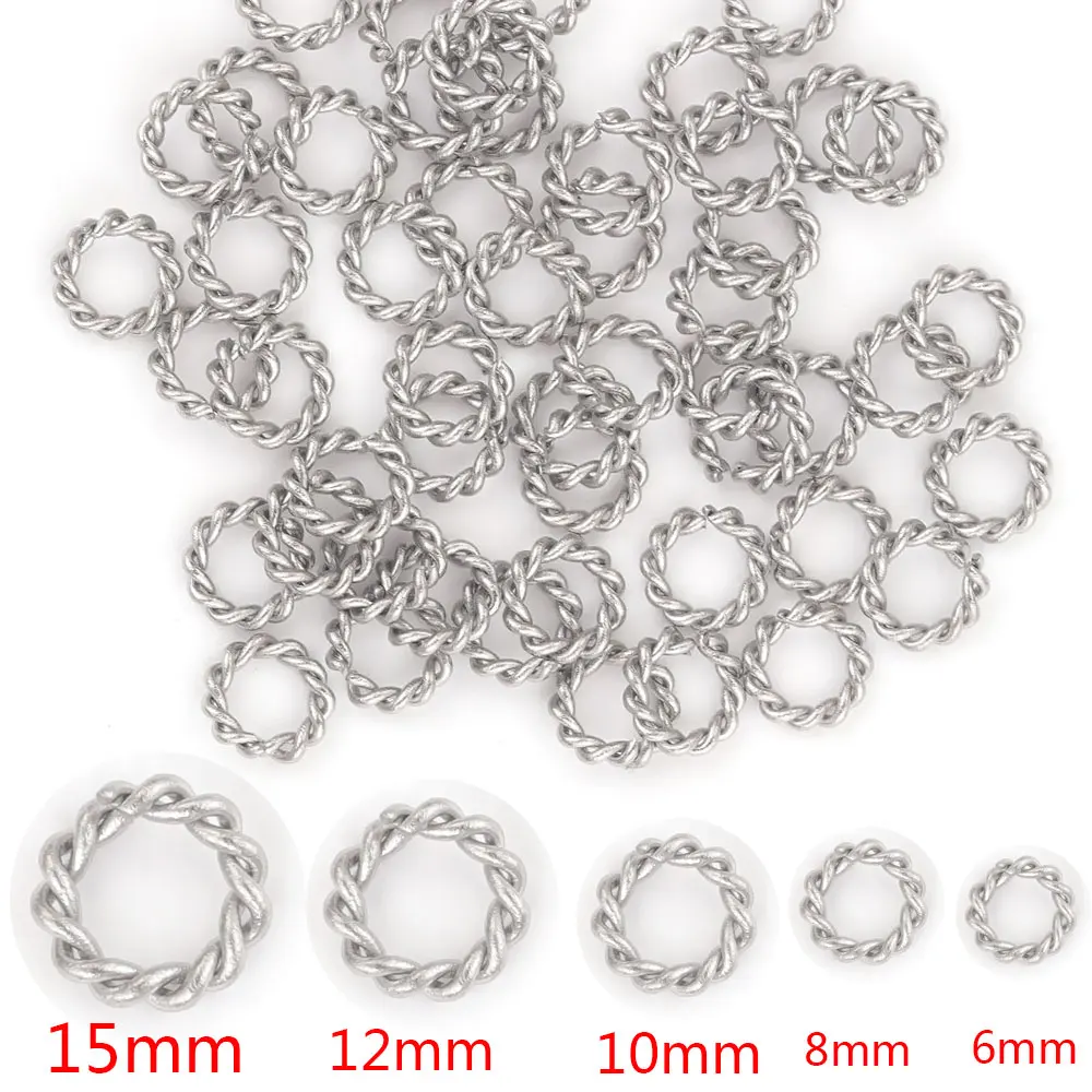 50 stücke Edelstahl Spirale Offene Binderinge Diy Schmuck Machen Zubehör Split Ringe Anschlüsse Für Schmuck Machen Liefert – Detail 1