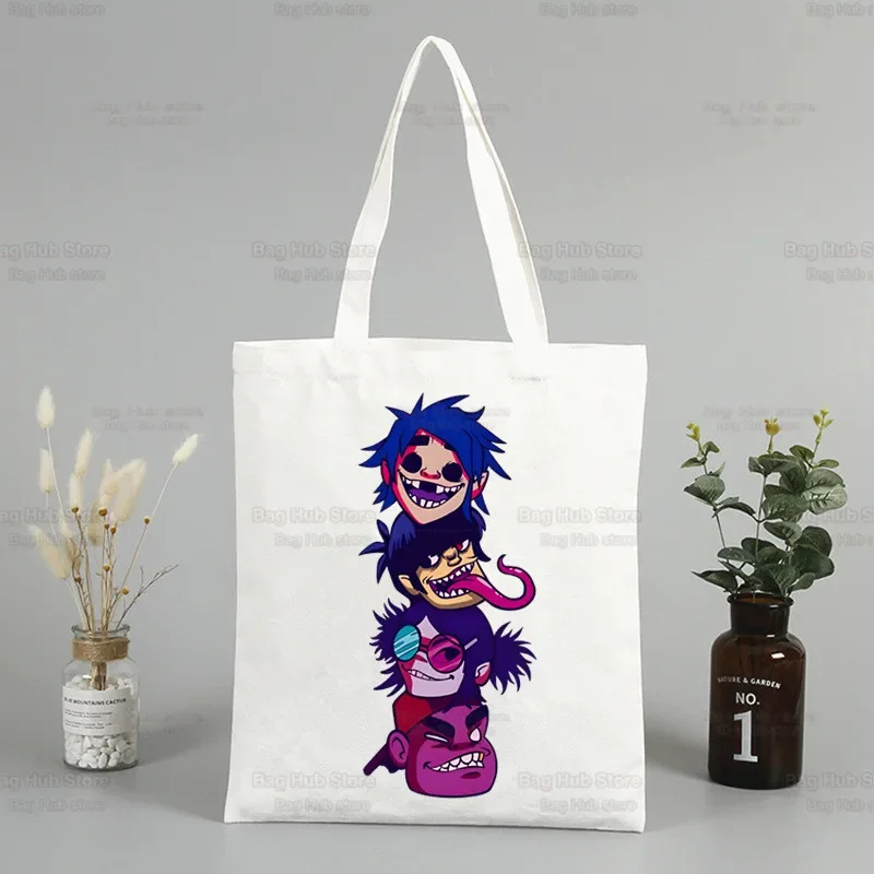 Gorillaz PUNK ROCK Cartoon Shoulder Canvas Bags Large Capacity