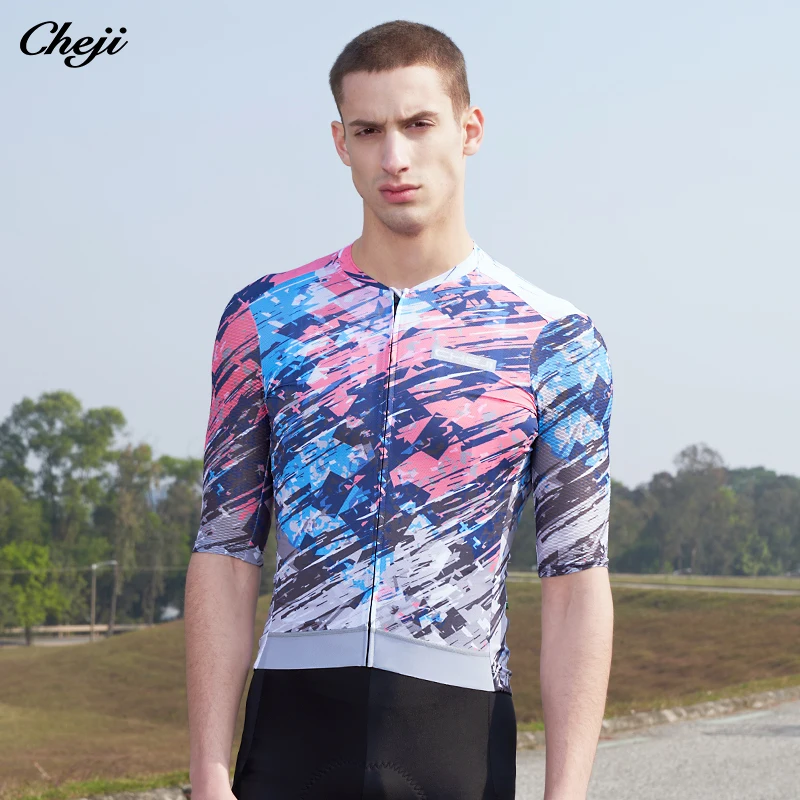 

Cheji 2023 new cycling sweatshirt men's summer short sleeve top quick drying high quality