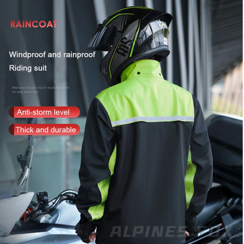 Waterproof Motorcycle Raincoat Suit Windproof Rainproof Moto Cycling Pants Motocross Riding Mesh Clothing with Rain Shoe Cover