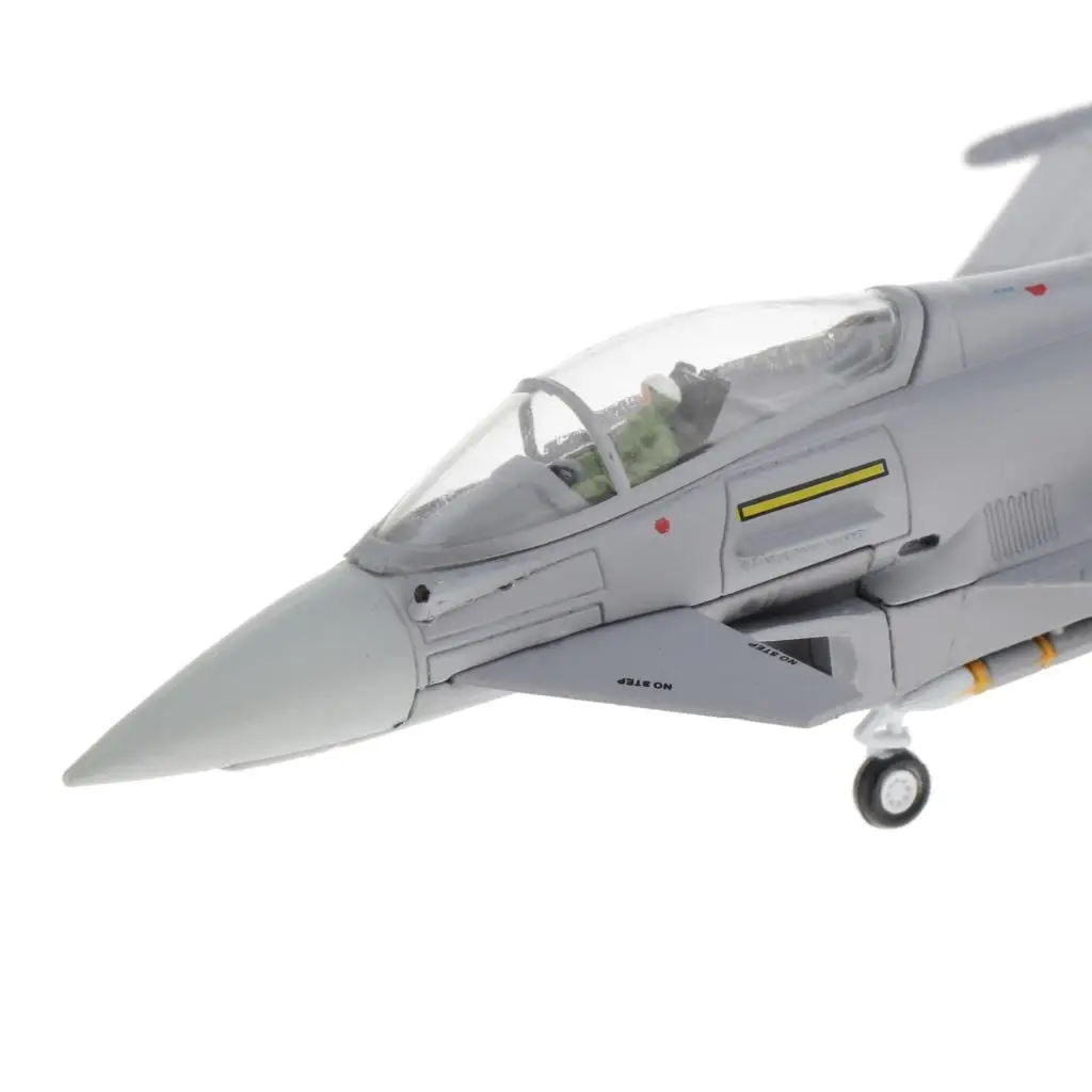 1/100 Scale EF-2000 Fighter Attack Plane Display Model - Metal Mini Military Aircraft with Stand