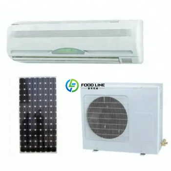 Condizionatore d'aria split 100% alimentato a energia solare, unità di climatizzazione solare per uso domestico.