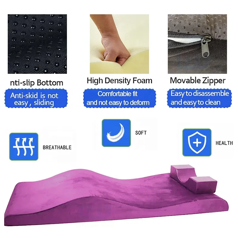 Mattress eyelash foam spa matees beauty bed curved topper beauty salon lash mattress bed wave memory foam lash topper 3