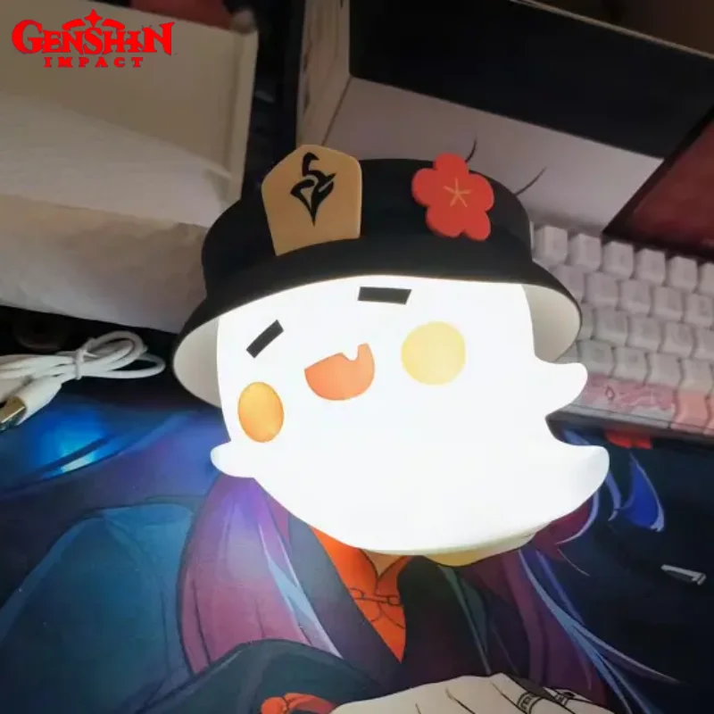

Genshin Impact Hu Tao Lamp Cosplay Hutao Lamp Ghost Silicone Night Light Anime Figure LED Lamp Table Decor Figurine Toy Gifts