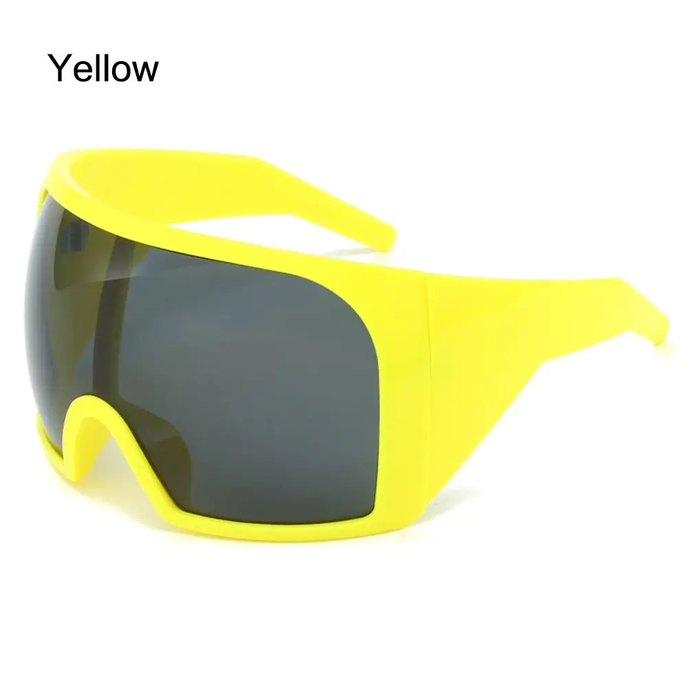 Futuristic UV400 Wraparound Rave Sunglasses with Oversized Curved Lens