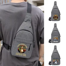 

Men's Shoulder Bag Canvas Sport Crossbody Trend Outdoor Chest Bag for Men Pew Pattern Printed Mobile Phone Chest Bag Travel Bag
