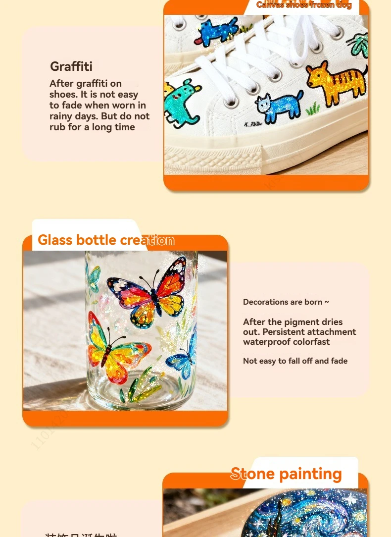 24/48/72/96 Farben Dual Brush Tip Glitter Art Marker Metallic Paint Marker Stifte DIY Handwerk Geburtstagskarten, Herstellung von Poster, Album – Detail 8