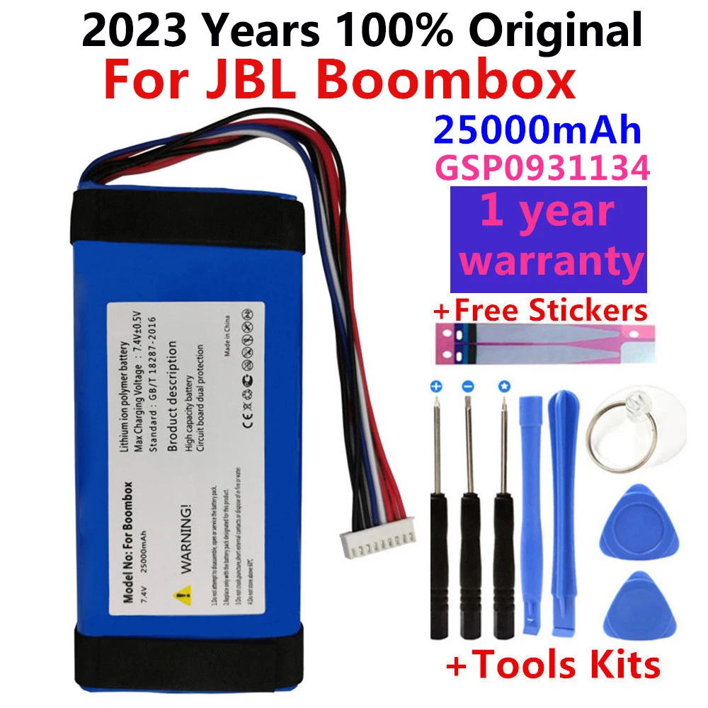 

100% Original New 25000mAh Battery GSP0931134 01 for JBL Boombox, JEM3316,JEM3317,JEM3318 Batterie Batteries tracking number