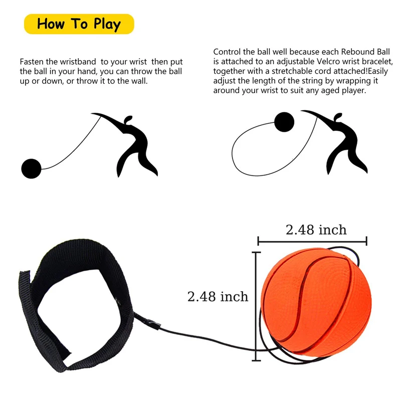 

Creative Return Sponge Rubber Hand Ball Game Exercises Bouncing Elastic Sport On Nylon String Children Kids Outdoor Toy Ball
